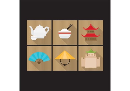 Colorful Chinese Icons  vector