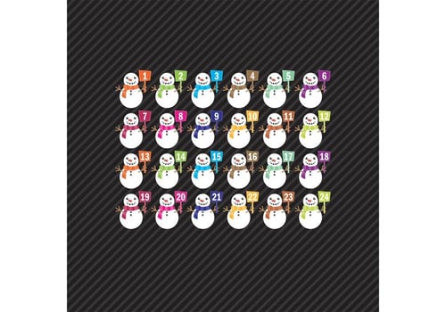 Snowman Advent Calendar  vector