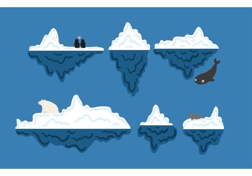 Free Iceberg Underwater Vector Set