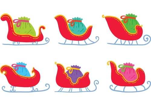 Hand Drawn Santa's Sleigh Vectors