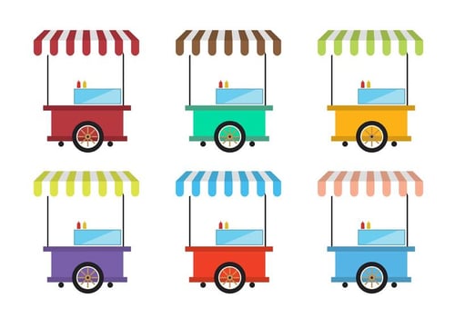 Vintage Food Cart Vectors 