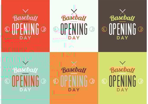 Baseball Opening Day Logo Set vector