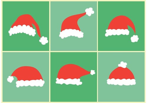 Santa Cap Vector Set