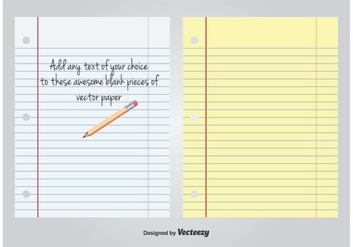 White and Yellow Lined Blank Paper vector