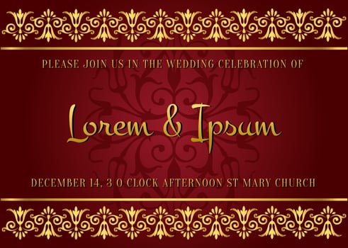 Indian Style Wedding Card vector
