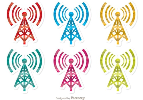 Colorful Cell Tower Vector Pack