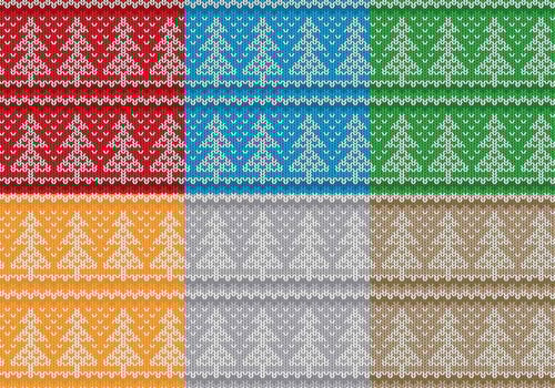 Christmas Tree Sweater Patterns  vector