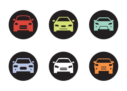 Black Car Front Silhouettes vector
