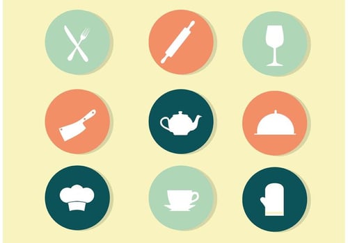 Circle Kitchen Icon Vectors