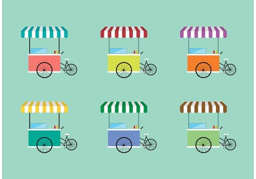 Vintage Food Cart Vectors