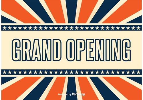 Grand Opening Retro Style Background vector