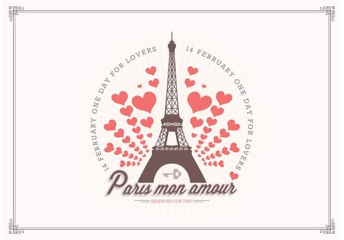 Free Love In Paris Vector Background