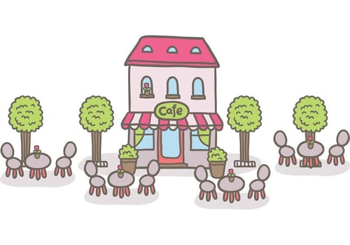Free outdoor cafe vector