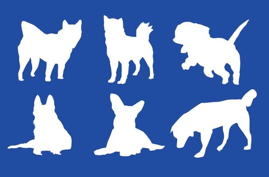 White Vector Dog Silhouettes