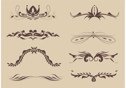 Retro Swirly Ornaments  vector