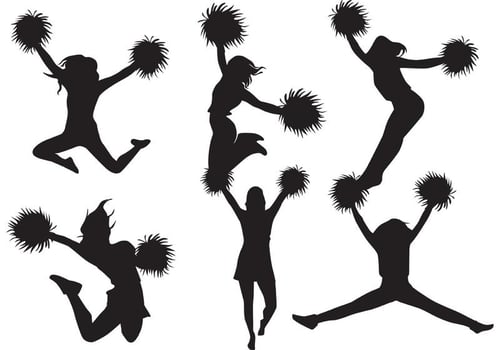 Cheerleader Silhouette Vector Pack 