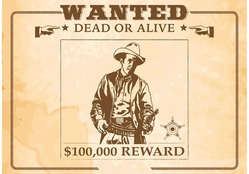 Vector Wanted Old Poster 