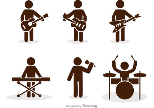 Band Stick Figure Icons Vector Pack