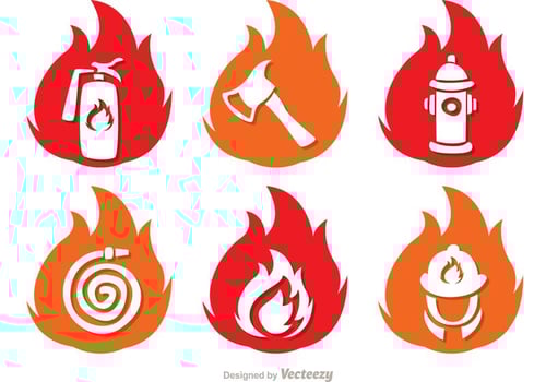 Flame Icons Fireman Vector Pack