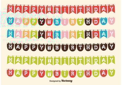 Birthday Flag Banners vector