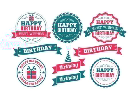 Happy Birthday Badges vector