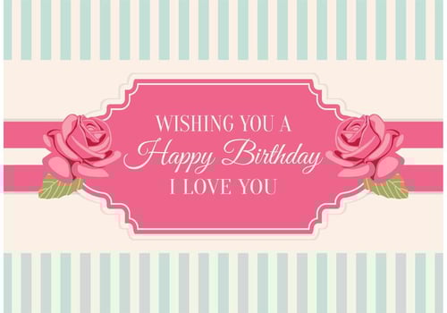 Shabby Chic Style Birthday Card vector