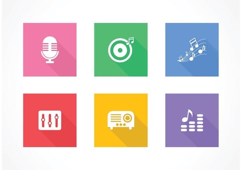 Free Flat Music Vector Icons