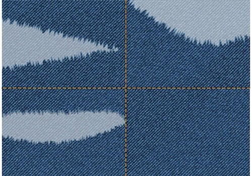 Vector Torn Jeans Fabric