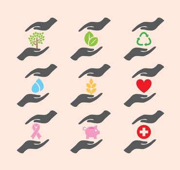 Helping Hands Icons  vector