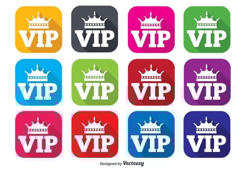 VIP Flat Icon Set vector
