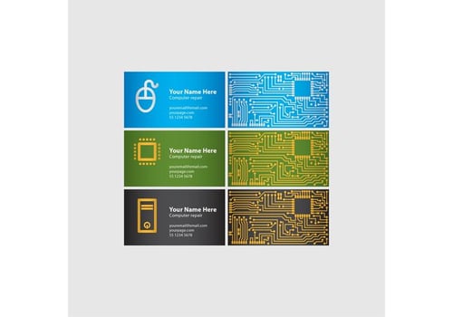Computer Chip Business Cards  vector