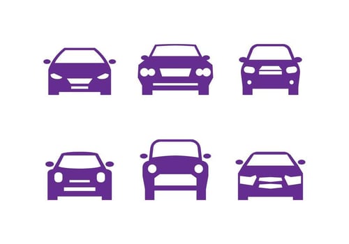 Purple Car Front Silhouettes vector