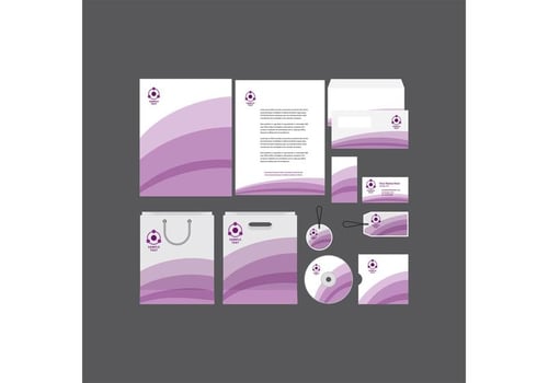 Purple Stripe Company Profile Template vector