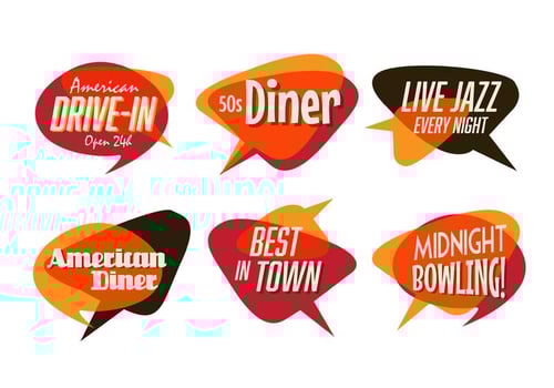 50s Diner, Jazz, and Fast Food Pack vector