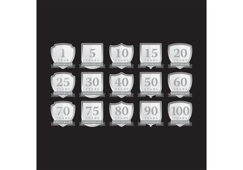 Silver Anniversary Label Vectors