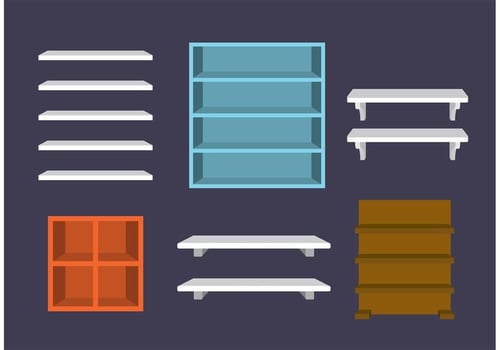 3d Shelves Vectors 