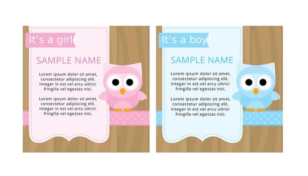 Cute Baby Shower Cards vector