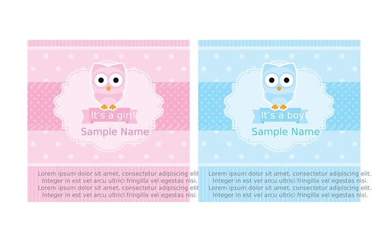 Scrapbook Baby Shower Cards vector