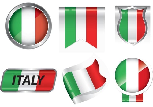 Italian Flag Badge Vectors