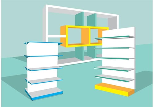 3D Shelves Vector