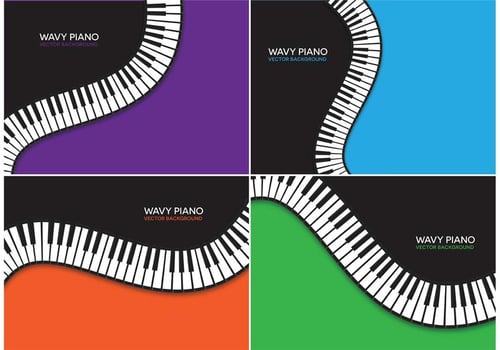 Wavy Piano Vector Backgrounds