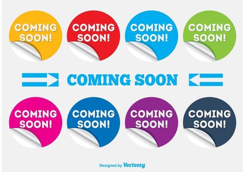 Coming Soon LabelsStickers vector
