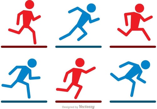 Running Stick Figure Icons Vector Pack 