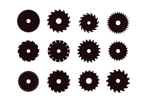 Circular Saw Blade Silhouettes  vector