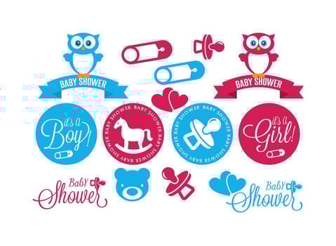 Baby Shower Elements Set vector