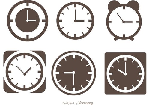 Desktop Clock Silhouette Vectors 