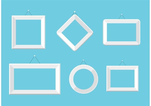 Set of White Photo Frame Vectors