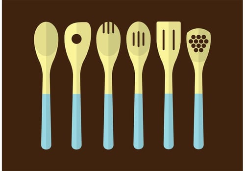 Wooden Kitchen Utensils vector