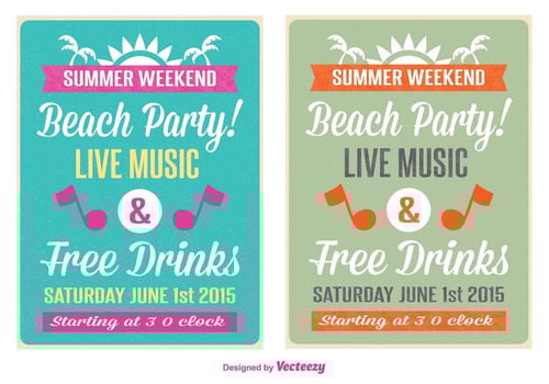 Retro Beach Party Flyer vector