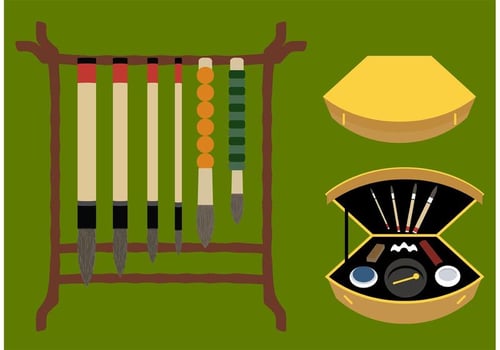 Chinese calligraphy brush vector